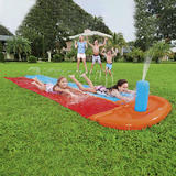 Double Lane Inflatable Dragstrip Splash Water Slide, 16ft - Bestway H2OGO!