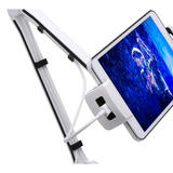 Support de tablette pour smartphone à mouvement complet avec ventouse et pince, noir ou blanc, couleur aléatoire 