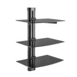 Height Adjustable DVD Wall Mount Triple shelves for DVD players or AV components